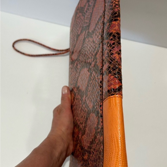 Stella McCartney Papaya Oversize Clutch Bag Patch